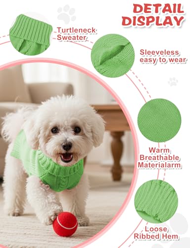 Dog Sweaters for Small Medium Large Dogs Cats, Soft Warm Turtleneck Pullover Solid Cable Knit Fleece Stretch Pet Clothes,Classic Fuzzy Coat for Puppy Girl Boys for Fall Winter Cold Weather