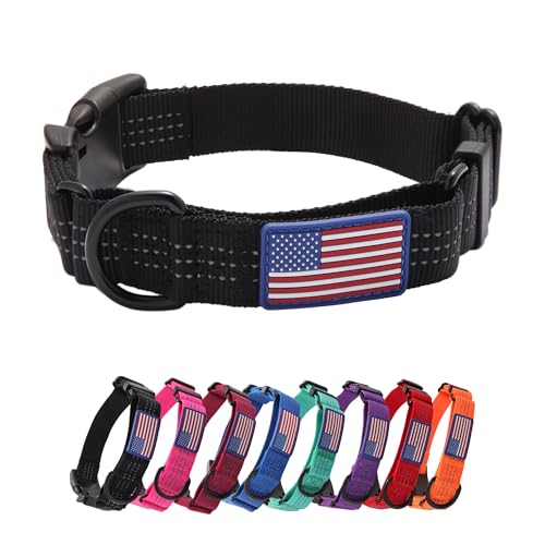 Martingale Dog Collar Quick Release Buckle No Pull Reflective Non-Slip for Medium Large Dogs Training (Black, Large) - color: Black, size: Large (Pack of 1)