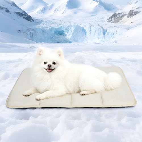 Dog Cooling Mat for Large Dogs – 35"x23" Orthopedic Memory Foam Pad for Summer, Hot Weather & Joint Relief | Washable, Non-Slip Crate Mat for Senior Dogs, Travel & Home (Dark Beige) - color: Dark Beige, size: 24"L x18"W x 0.8"H