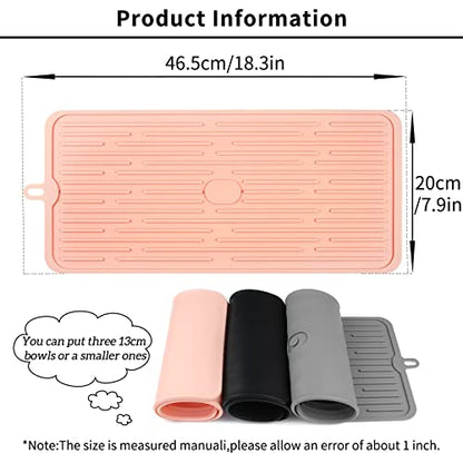 Ptlom Pet Placemat for Dog and Cat, Mat for Prevent Food and Water Overflow, Suitable for Medium and Small Pet, Pink, Silicone - color: Pink