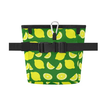 Lemon Water-Resistant Dog Treat Pouch, 3 Ways to Wear Treat Bag with Magnetic Closure & Reflective Strip, Hands-Free for Pet Training, Walking