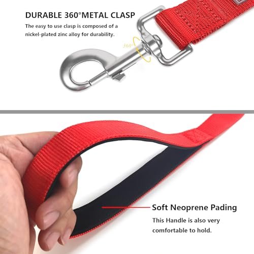 Basic Dog Leashes 6 FT Padded Handle Nylon Dogs Leashes for Small Dogs Red - color: Red, size: Small : 5/8" x 6 FT