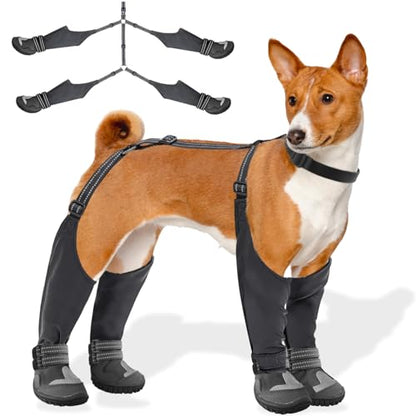 Dog Shoes,Outdoor Dog Boots Non-Slip Waterproof Dog Booties for Small to Large Dogs,Adjustable Dog Boots - size: X-Large