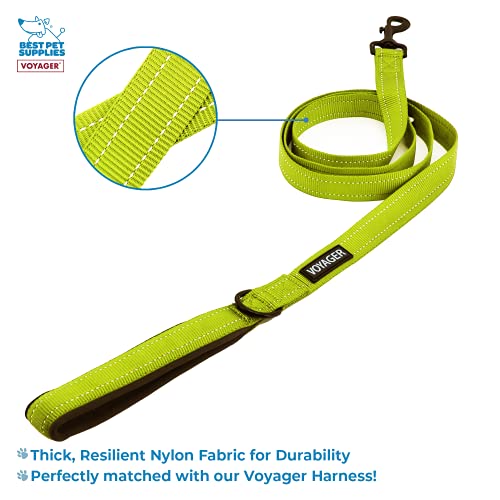 Voyager Step-in Air All Weather Mesh Harness and Reflective Dog 5 ft Leash Combo with Neoprene Handle, for Small, Medium and Large Breed Puppies by Best Pet Supplies - Green, X-Small - color: Leash Harness Set (Lime), size: XS (Chest: 13 - 14.5")
