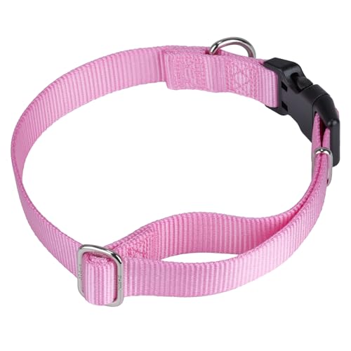 Hyhug Heavy Duty Dog Collar for Medium Dogs, Pink| Quick Release Nylon, Adjustable No-Pull Training & Everyday Walk(Medium, Bonbon Pink) - color: Bonbon Pink, size: Medium