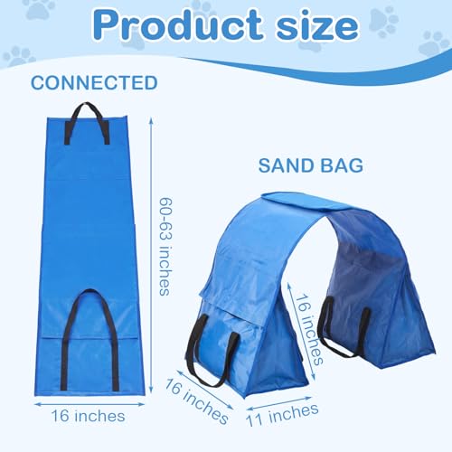 Silipull 2 Set Dog Agility Tunnel Sandbags, Dog Tunnel Weight Bags Heavy-Duty PVC Weatherproof Design, Adjustable for 18"-26" Diameter for Stabilizing and Securing, Blue (Tunnels Not Included)