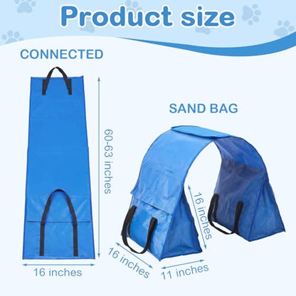 Silipull 2 Set Dog Agility Tunnel Sandbags, Dog Tunnel Weight Bags Heavy-Duty PVC Weatherproof Design, Adjustable for 18"-26" Diameter for Stabilizing and Securing, Blue (Tunnels Not Included)
