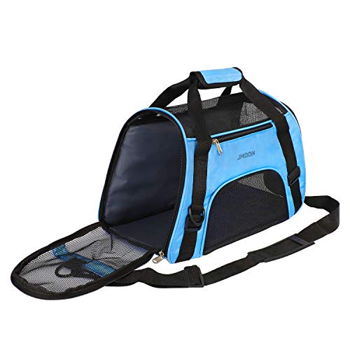 JMOON Soft-Sided Pet Carrier Bag - Airline Approved for Cats and Dogs - Foldable Comfort Travel Carrier