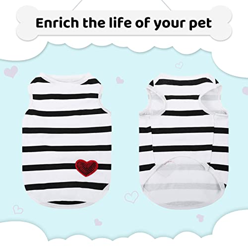 Pet Dog Striped T-Shirt Dogs Cats Cotton Vest Spring Summer Pet Apparel Tee Shirt Suitable for Small and Medium Large Pets French Bulldog Bichon - color: White-Vest, size: X-Small