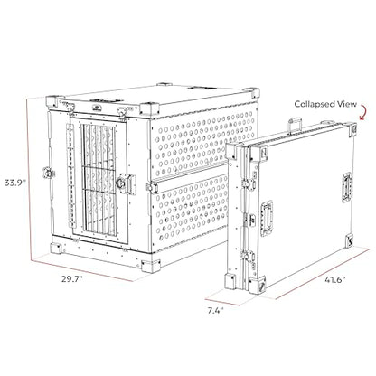 K9 Kennel Boss Aluminum Collapsible Dog Crate, Heavy Duty Folding Kennel - Large (Tan) - color: Tan, size: 41.6"L x 29.7"W x 33.9"H