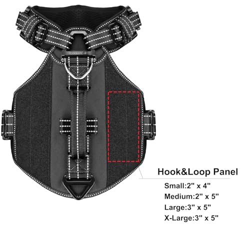ICEFANG GN8 Tactical Dog Harness with 4X Metal Buckles for Large Sized Dogs,Reflective in Training Walking K9 Vest,No-Pull Front Leash Clip,Adjustable Pet Harness (Black, Large (Pack of 1)) - color: Black, size: Large (Pack of 1)