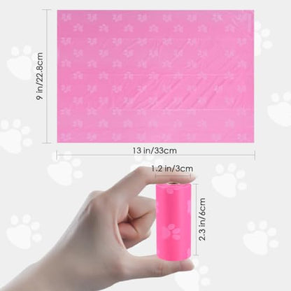Poop Bags Rolls 256 Count - 9x13 Inches Pink Thickened Leakproof Lavender scent Poo Bags for Dogs, Eco-Friendly Pet Waste Bags for Walking,Travel,Home. - color: pink