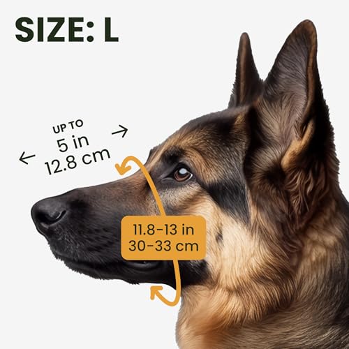BRONZEDOG Wire Dog Muzzle German Shepherd for Medium Large Dogs Adjustable Durable Metal Basket for Biting Chewing Barking (L) - size: L