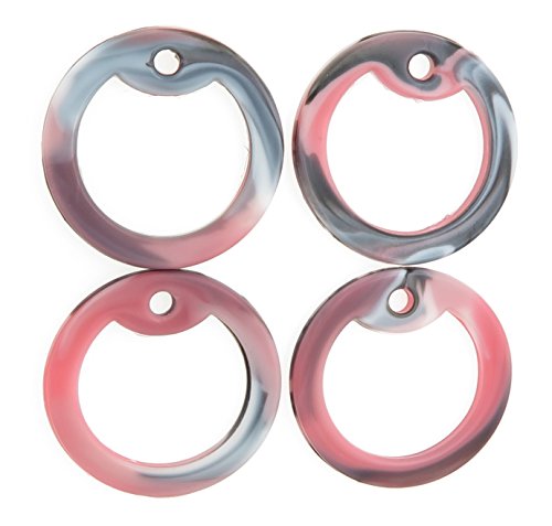 Pink Camo Silicone Military Army Navy Air Force Marines Dog Tags Rubber Silencers - Pack of 4