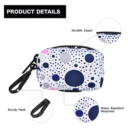 Petmolico Dog Poop Bag Holder Leash Attachment, Dog Waste Bag Dispenser Zippered Pouch, Fits Any Dog Leash, Includes Free Roll of Dog Bags, Poop Bag Dispenser - 2 Pack, Blue Dots - color: Blue Dots