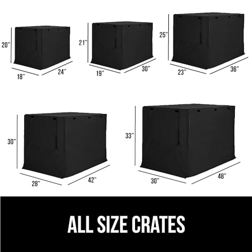 GORILLA GRIP Dog Crate Covers Compatible with Amazon Basics Dog Crates, All Sides Open, Privacy Cover Fits 42" Wire Kennel, Breathable Mesh Windows, Light Reducing Puppy Training Cage Topper, Black - color: Black, size: 42" X 28" X 30"
