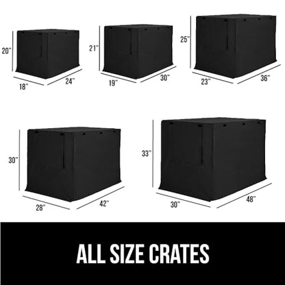 GORILLA GRIP Dog Crate Covers Compatible with Amazon Basics Dog Crates, All Sides Open, Privacy Cover Fits 30" Wire Kennel, Breathable Mesh Windows, Light Reducing Puppy Training Cage Topper, Black - color: Black, size: 30" X 19" X 21"
