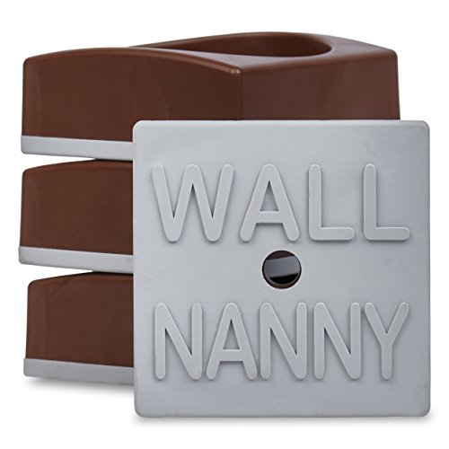 Wall Nanny Mini (4 Pack - Made in USA) Smallest Low-Profile Wall Protector for Baby Gates - Perfect in Doorways - Best Saver Cups Guard Trim & Paint for Child Dog Pet & Safety Pressure Gate (Brown) - color: Brown