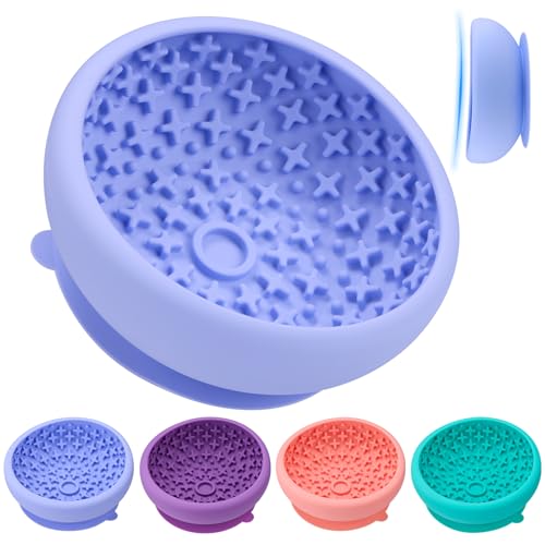 Dog Lick Bowl Slow Feeder with Slanted Anti-Spill Design, Extra-Thick Bite-Resistant Rim, Strong Suction Base, Freezer Safe for Frozen Treats — A Cleaner Alternative to Lick Mats for Dogs (Light Blue) - color: Light Blue