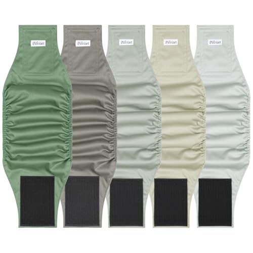 5 Pack Dog Diapers Male Reusable, Premium Belly Bands for Male Dogs, High Absorbing Male Dog Pee Wraps for Doggie in Incontinence or Excitable Urination and Training,Light Gray,XS - color: Light Gray, size: XS