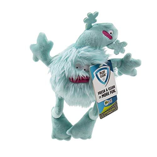 goDog PlayClean Germs Squeaky Plush Dog Toy with Odor-Eliminating Essential Oils, Chew Guard Technology - Seafoam, Small - color: Germs Monster Seafoam, size: Small