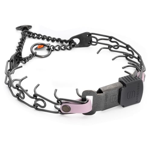 Herm Sprenger Black Stainless Steel Dog Collar with Quick Release ClicLock Buckle and Biothane Insert Training Collar Made in Germany (Pastel Purple, 16in x 2.25mm(Neck Size up to 13-14in)) - color: Pastel Purple, size: 16in x 2.25mm(neck size up to 13-14