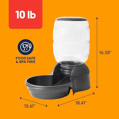 Petmate Replendish Automatic Dog Feeder Gravity Pet Treat Dispenser with Microban Protection Base, Wide Mouth Bowl, 100% BPA Free - 10 lb - size: Large