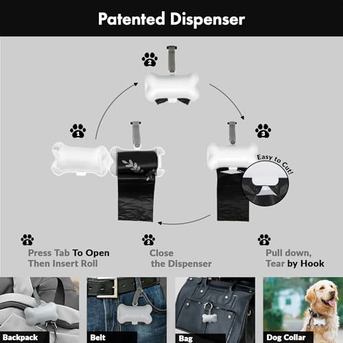 GORILLA SUPPLY Dog Poop Waste Bags with Dispenser and Leash Tie, 9" x 13", Black, 1000 Count - color: Black