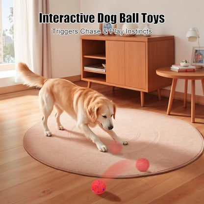 Interactive Dog Ball Toy, Smart Dog Toy for Medium and Large Dogs, Automatic Moving Rotating & Bouncing Ball, Durable E-TPU Material, IP54 Waterproof, Motion-Activated Dog Toy for Active Dogs - color: Red