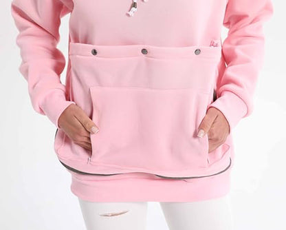 Pet Cat Dog Pouch Hoodie Small Animal Carrier – Kitten Puppy Pouch Sweatshirt Holder Fleece Unisex Hoodies Pink - color: Pink, size: X-Large