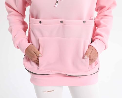 Pet Cat Dog Pouch Hoodie Small Animal Carrier – Kitten Puppy Pouch Sweatshirt Holder Fleece Unisex Hoodies Pink - color: Pink, size: XX-Large