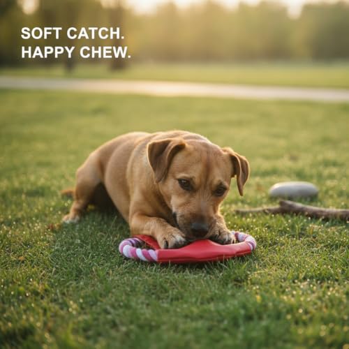 Cotton Rope Dog Flying Disc, Soft Fetch and Chew Toy for Outdoor Play, 7.5 Inch (1 PC)