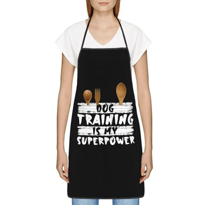 Dog Training is My Superpower Apron for cooking with Pockets Women Men Kitchen Chef Funny Aprons