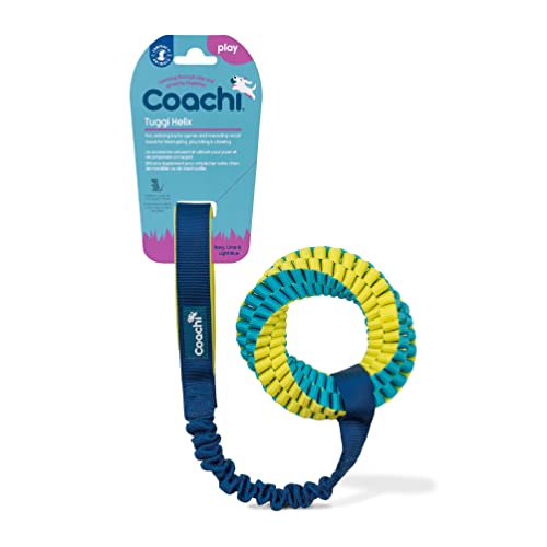 Coachi Tuggi Helix - Interactive Dog Toy for Tug of War & Play. Strong & Lightweight, Stretchy Bungee Handle, Reward Training, Interrupting Biting & Chewing, Ideal for Agility & Suitable for Puppies - style: Tuggi Helix