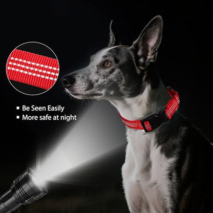 Martingale Dog Collar Quick Release Buckle No Pull Reflective Non-Slip for Medium Large Dogs Training (Red, Large) - color: Red, size: Large (Pack of 1)