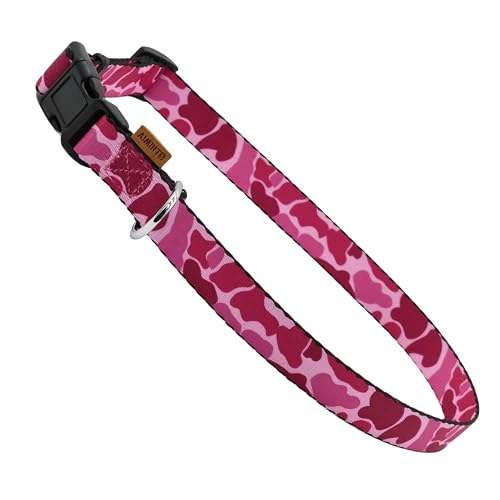 Dog Collar, Cute Camouflage Pattern, Soft and Adjustable Collar with Quick Release Buckle (S (Neck 11-18", Width 5/8")), Camouflage Pink - color: Camouflage Pink, size: S (Neck 11-18", Width 5/8")