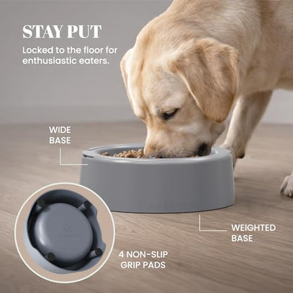 AVERYDAY 3 Pack Slow Feeder Dog Bowl Set, Two Weighted Maze Insert Bowls, Anti-Slip Changeable Puzzle Feeding Bowl for Wet Dry & Raw Dog Food, Slow Eating Deep Pet Food Dish for Medium & Large Breeds - color: Serene Slate