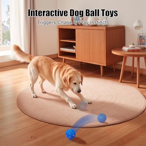 Interactive Dog Ball Toy, Smart Dog Toy for Medium and Large Dogs, Automatic Moving Rotating & Bouncing Ball, Durable E-TPU Material, IP54 Waterproof, Motion-Activated Dog Toy for Active Dogs - color: Blue