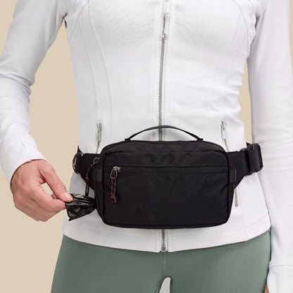 Dog Walking Bag, Treat Pouch & Poop Bag Holder, Crossbody Bag, Charcoal Black. Crossbody dog walking bag, hands-free. PEVA-lined treat pouch, poop bag holder, built-in leash hook - color: Charcoal Black