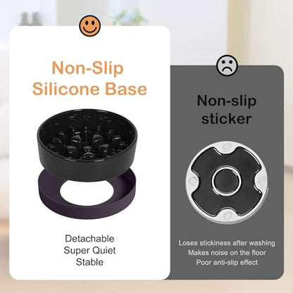 Sted Ceramic Slow Feeder Dog Bowls with Silicone Base, Slow Feeding Dog Bowl Small Medium Breed, Dogs Foods Bowls for Fast Eaters, Puzzle Dogs Food Bowl, Maze Black - color: Black, size: Medium-8 inches
