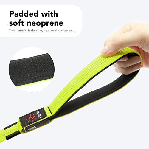 Light Up Dog Leash, USB Rechargeable, LED (4FT,Green & Reflective Wires) | Glow in dark, reflective, USB-C rechargeable, bright LED for night safety, fits small to large dogs - color: Green & Reflective Wires, size: 4FT