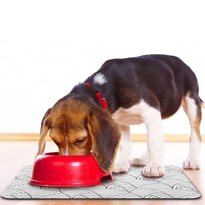 Bohemia Waterproof Pet Feeding Mats - Dog Cat Bowl Mats, 12 * 20 inch - color: White, size: 20"L x 12"W