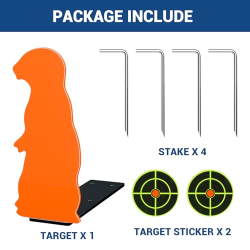 Highwild Resetting Target, Rated for .22 Rimfire - Large Size and 2.5 Inch Shooting Targets | Pop-Up Steel Prairie Dog - color: B- .22 Auto Resetting Prairie Dog