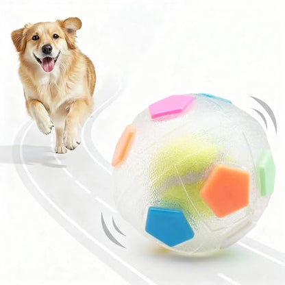 Dog Toy Ball TPR Interactive Football 5 Inch Durable Chew Resistant Fetch Toy Heavy Duty Rolling & Bouncing Play for Medium Large Dogs, Chew Toy for Dental Health & Energy Release (Transparent) - color: Transparent