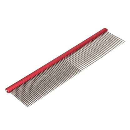 VINGVO Greyhound Comb for Dogs, Metal Dog Comb with Rounded Ends, 16cm/6.3in, Red - size: Red 16cm/6.3in