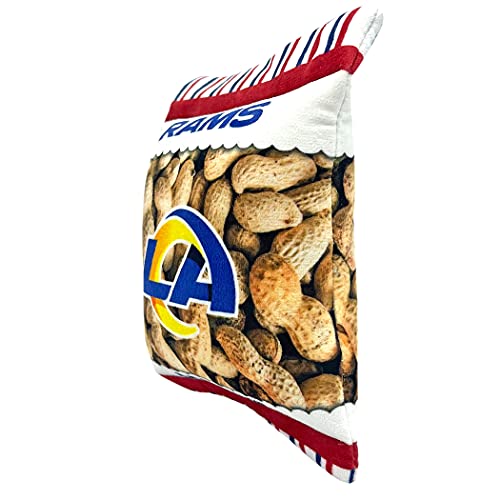 NFL Los Angeles RAMS Crinkle FINE Plush Dog & CAT Squeak Toy - Cutest Stadium Peanuts Snack Plush Toy for Dogs & Cats with Inner Squeaker & Beautiful Baseball Team Name/Logo - color: Los Angeles Rams, style: STADIUM PEANUTS SNACK