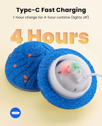 Xeuch Smart Interactive Dog Toy Balls, Automatic Moving Ball for Puppy, Medium and Large Dogs, ETPU Material, Motion Activated Rolling & Rotating Bouncy Toy for Dog Enrichment & Stimulation - color: Blue and Orange