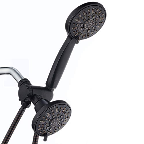 AquaDance Oil Rubbed Bronze Premium High Pressure 48 3-Way Combo for The Best of Both Worlds – Enjoy Luxurious Rain Head and 6-Setting Hand Held Shower Separately or Together - color: Oil Rubbed Bronze