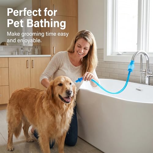 Universal Pet Bath Shower Hose | Handheld Sprayer, Dog Cat Bathing, Tub Attachment, Home Pet Grooming
