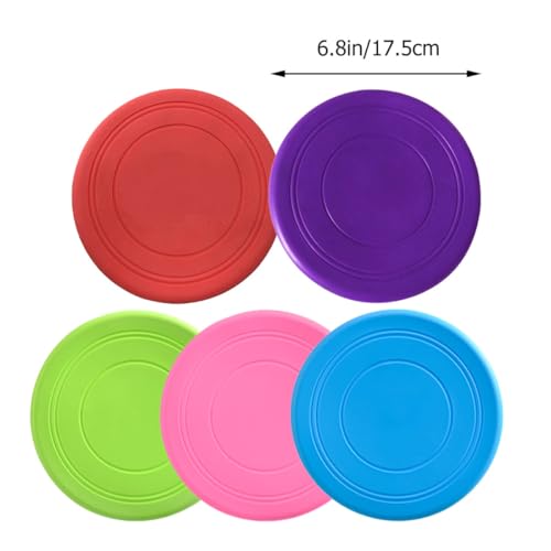 PRETYZOOM 5pcs Dog Flying Disc Set, Bite-Resistant Silicone Throwing Discs, Floating Interactive Chew for Puppy Outdoor Training and Exercise